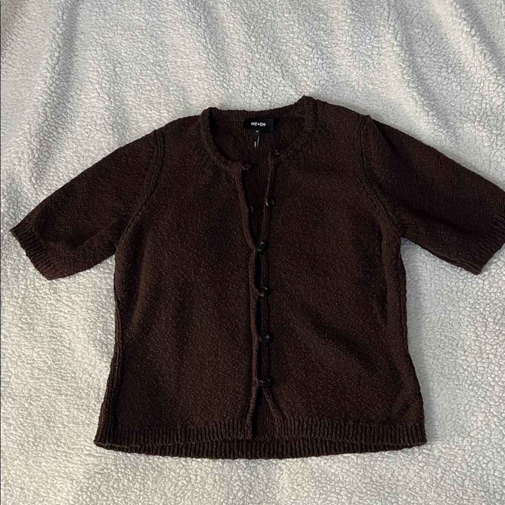 ME+EM Brown Cardigan Sweater